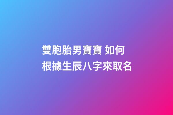 雙胞胎男寶寶 如何根據生辰八字來取名